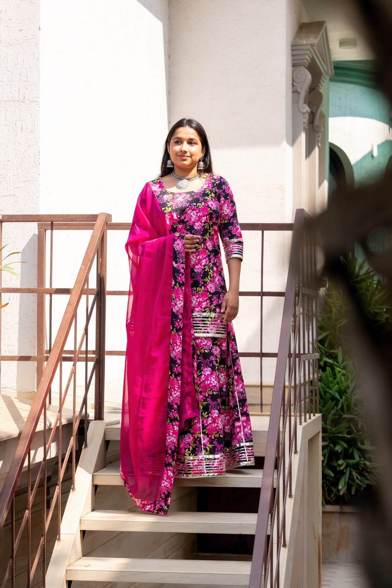 Gulbahar Black Floral Suit Set