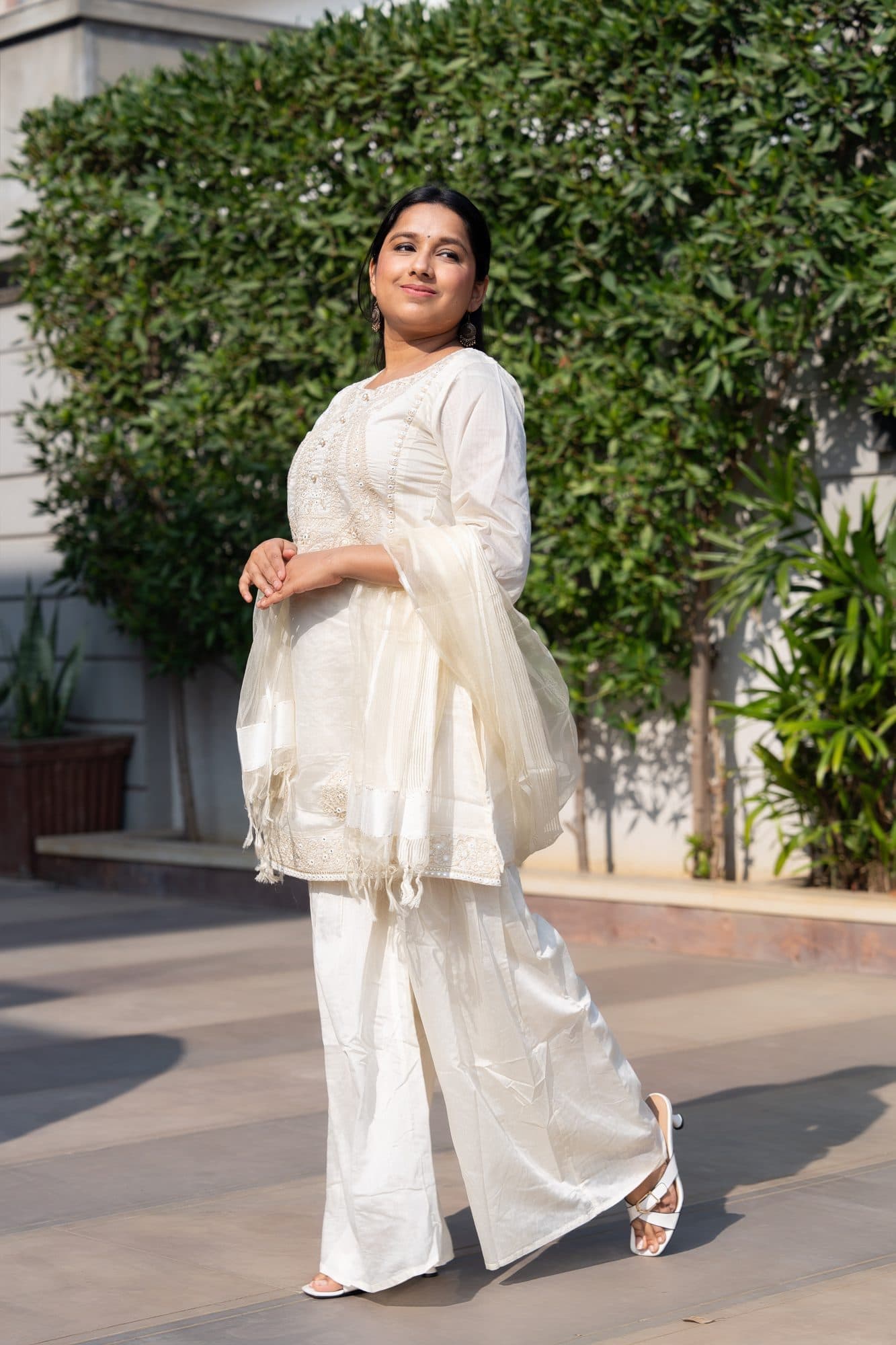 Noor Ivory Suit Set in Ivory White
