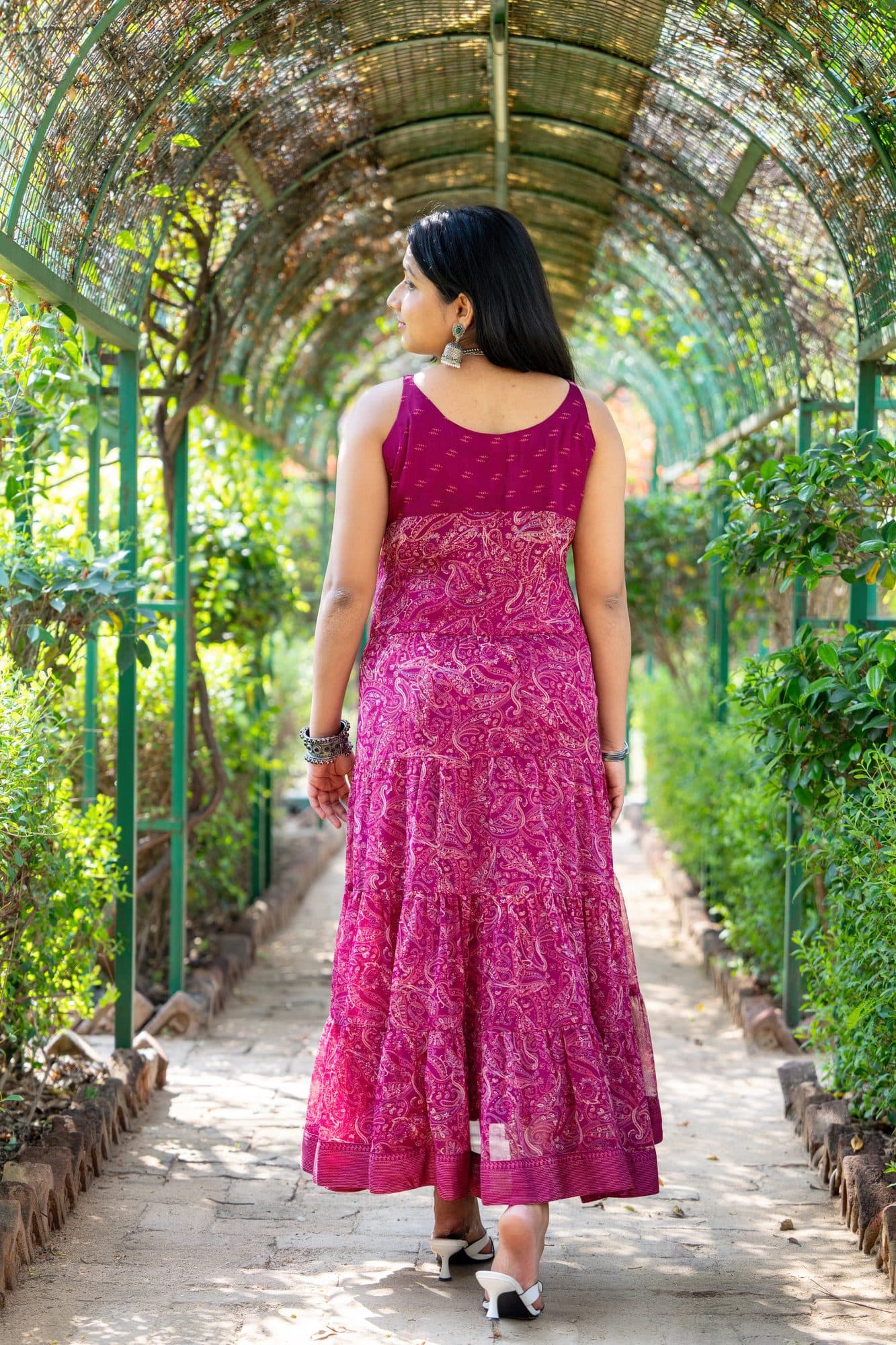 Mehira Wine Boho Maxi Dress in Wine